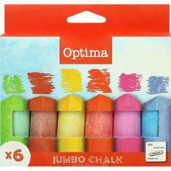 Тебешир Optima Jumbo, кръгъл, 6 цвята