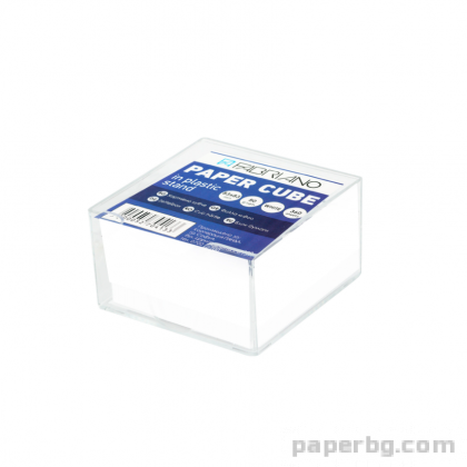 Хартиено кубче, 83 x 83 mm, 80 g/m2, офсет, бяло, 360 листа, с пластмасова поставка, Fabriano 