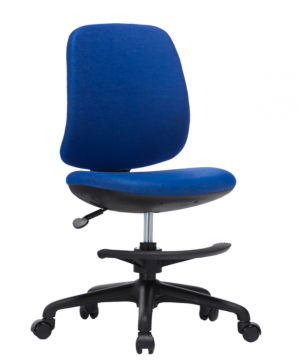 Детски стол Candy Foot Black, дамаска, синя седалка, синя облегалка