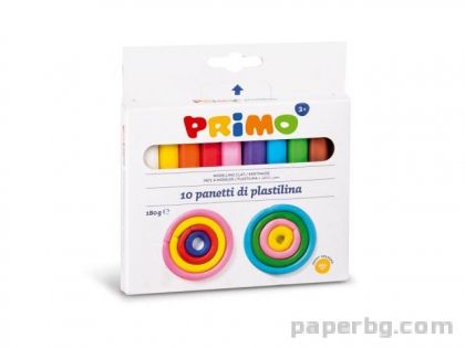 Пластилин 10 цвята, 180 г Primo