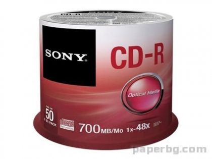 CD-R 80min/700MB SONY, 48x, 50 бр., шпиндел