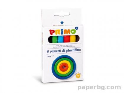 Пластилин 6 цвята, 110 г Primo