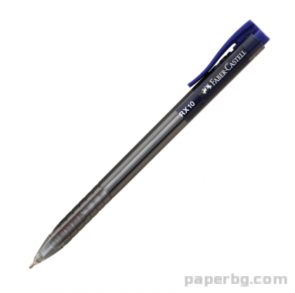Химикалка автоматична RX10, 1.0 mm, синя, Faber-Castell
