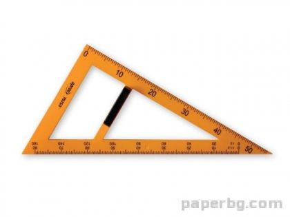 Триъгълник училищен, пластмаса, 50 см, 60° 
