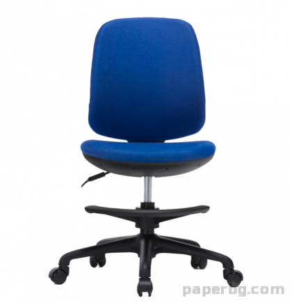 Детски стол Candy Foot Black, дамаска, синя седалка, синя облегалка