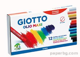 Пастели Giotto Olio Maxi, d10mm, 70mm дължина, 12 цвята