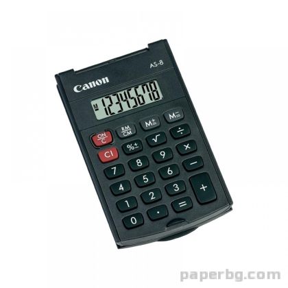 Джобен калкулатор AS-8, 8-разряден, тъмносив, Canon 