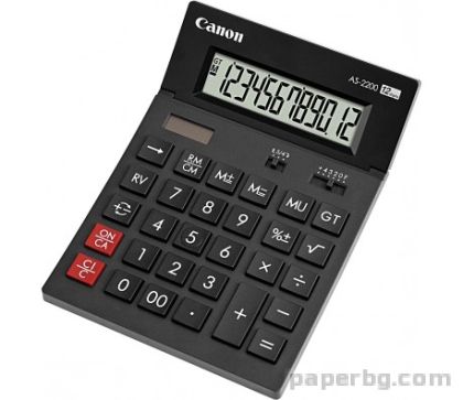 Настолен калкулатор AS-2200, 12-разряден, сив, Canon 