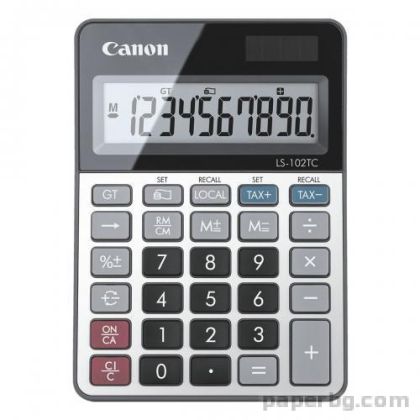 Настолен калкулатор LS-102TC, 10-разряден, сив, Canon 