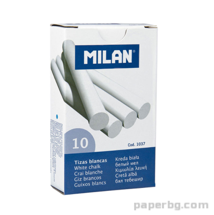 Бял тебешир MILAN кръгъл 10 броя