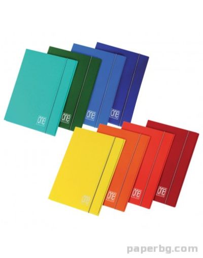 Папка с ластик One Color, картон гланц, A4, 650 г/м2