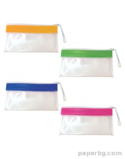 Несесер плосък DL 22x12 см, Colour strip Mesh
