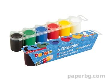 Бои за рисуване с пръсти, 6 цвята 