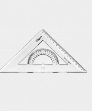 Триъгълник, правоъгълен 15 см / 15 см  с транспортир
