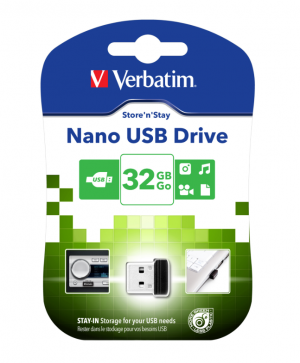 Verbatim USB флаш памет Nano, USB 2.0, 32 GB, черна