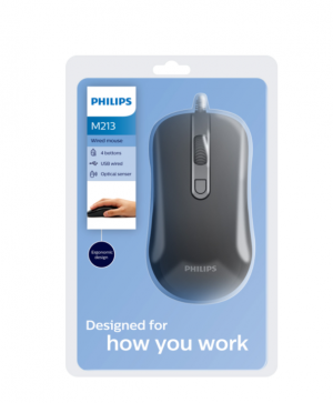 Мишка M213, с 4 бутона, с USB, Philips 
