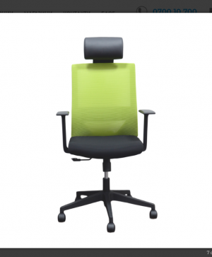 Директорски стол Berry HB, дамаска и меш, черна седалка, зелена облегалка