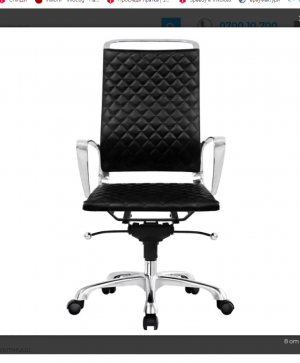 Директорски стол Ell HB, екокожа, черна седалка, черна облегалка