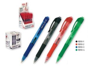 Химикалка автоматична, 1.0 мм, грип зона - син, червен, черен MARVY - ЯПОНИЯ