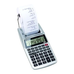 Печатащ калкулатор P1, с лента, преносим, 12-разряден, двуцветен печат, Canon 
