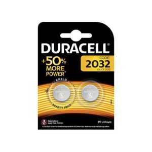 Литиева батерия, CR2032, 3 V, 2 броя,  Duracell 