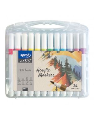 Маркери акрилни Art Soft Brush, 24 цвята в PP кутия