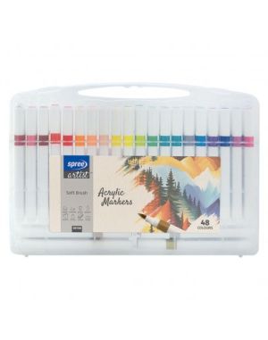 Маркери акрилни Art Soft Brush, 48 цвята в PP кутия